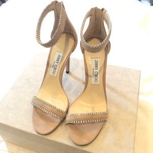 Jimmy Choo Dochas Jewel Strap Sandals, Pink sz 37